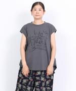 ラフィ天竺 プリントノースリーブプルオーバー