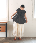 ラフィ天竺 プリントノースリーブプルオーバー