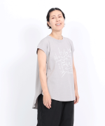 ラフィ天竺 プリントノースリーブプルオーバー