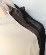 コットンチュール　ハイネックロングTシャツ