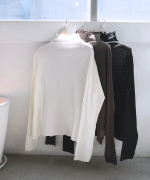 コットンチュール　ハイネックロングTシャツ