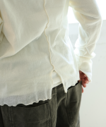 コットンチュール　ハイネックロングTシャツ