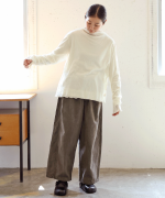 コットンチュール　ハイネックロングTシャツ