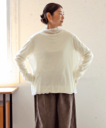 コットンチュール　ハイネックロングTシャツ