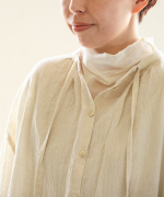 コットンチュール　ハイネックロングTシャツ