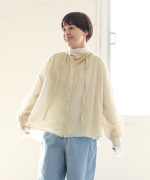 コットンチュール　ハイネックロングTシャツ