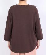 ラフィ天竺　7分袖プリントT（On my WAY）