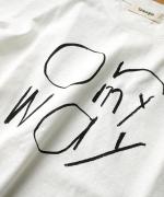 ラフィ天竺　7分袖プリントT（On my WAY）