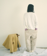 ガーゼ裏毛×リネンレーヨン　フリルプルオーバー