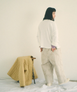 ガーゼ裏毛×リネンレーヨン　フリルプルオーバー