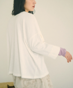 ガーゼ裏毛×リネンレーヨン　フリルプルオーバー