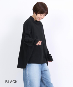 ガーゼ裏毛×リネンレーヨン　フリルカラープルオーバー