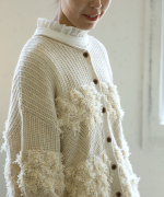 ガーゼ裏毛×リネンレーヨン　フリルカラープルオーバー