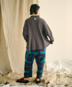 ガーゼ裏毛×リネンレーヨン　フリルカラープルオーバー