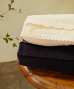 スカラップボーダージャガード　ボートネックワイドプルオーバー