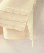 スカラップボーダージャガード　ボートネックワイドプルオーバー