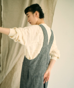 スカラップボーダージャガード　ラグランロングプルオーバー