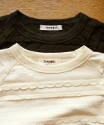 スカラップボーダージャガード　ラグランロングプルオーバー