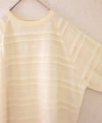 スカラップボーダージャガード　ラグランロングプルオーバー