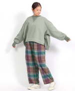 コットン裏起毛×ニット　プルオーバー