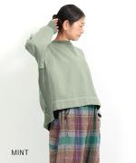 コットン裏起毛×ニット　プルオーバー