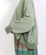 コットン裏起毛×ニット　プルオーバー