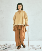 コットン裏起毛×ニット　プルオーバー