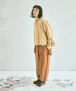 コットン裏起毛×ニット　プルオーバー