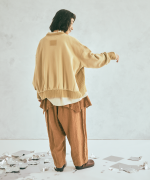 コットン裏起毛×ニット　プルオーバー