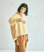 コットン裏起毛×ニット　プルオーバー