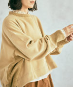 コットン裏起毛×ニット　プルオーバー