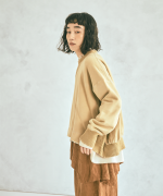 コットン裏起毛×ニット　プルオーバー