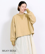 コットン裏起毛×ニット　プルオーバー