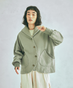 コットン裏起毛×ニット　ジャケット