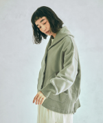 コットン裏起毛×ニット　ジャケット