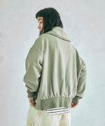 コットン裏起毛×ニット　ジャケット