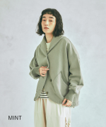 コットン裏起毛×ニット　ジャケット