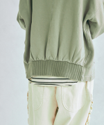 コットン裏起毛×ニット　ジャケット