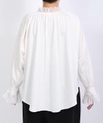 コンパクト天竺×ソフトチュール　フリルギャザープルオーバー