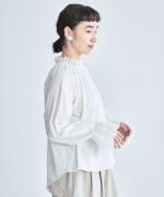 コンパクト天竺×ソフトチュール　フリルギャザープルオーバー