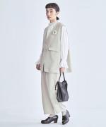 コンパクト天竺×ソフトチュール　フリルギャザープルオーバー