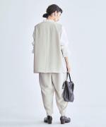 コンパクト天竺×ソフトチュール　フリルギャザープルオーバー