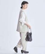 コンパクト天竺×ソフトチュール　フリルギャザープルオーバー