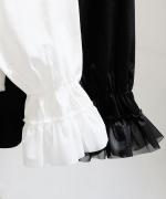 コンパクト天竺×ソフトチュール　フリルギャザープルオーバー