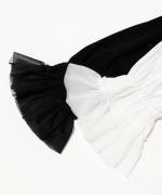 コンパクト天竺×ソフトチュール　フリルギャザープルオーバー