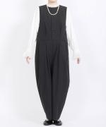 コンパクト天竺×ソフトチュール　フリルギャザープルオーバー