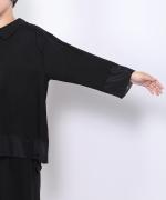 コンパクト天竺×ソフトチュール　衿付きプルオーバー