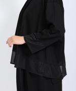 コンパクト天竺×ソフトチュール　衿付きプルオーバー