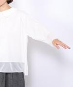 コンパクト天竺×ソフトチュール　衿付きプルオーバー