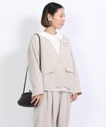 コンパクト天竺×ソフトチュール　衿付きプルオーバー